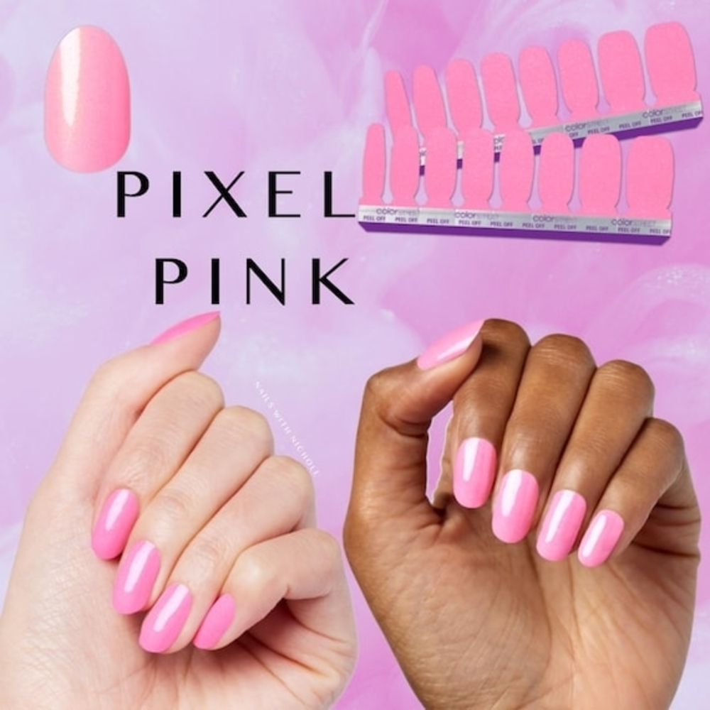 Pixel Pink Color Streer Nail Strips